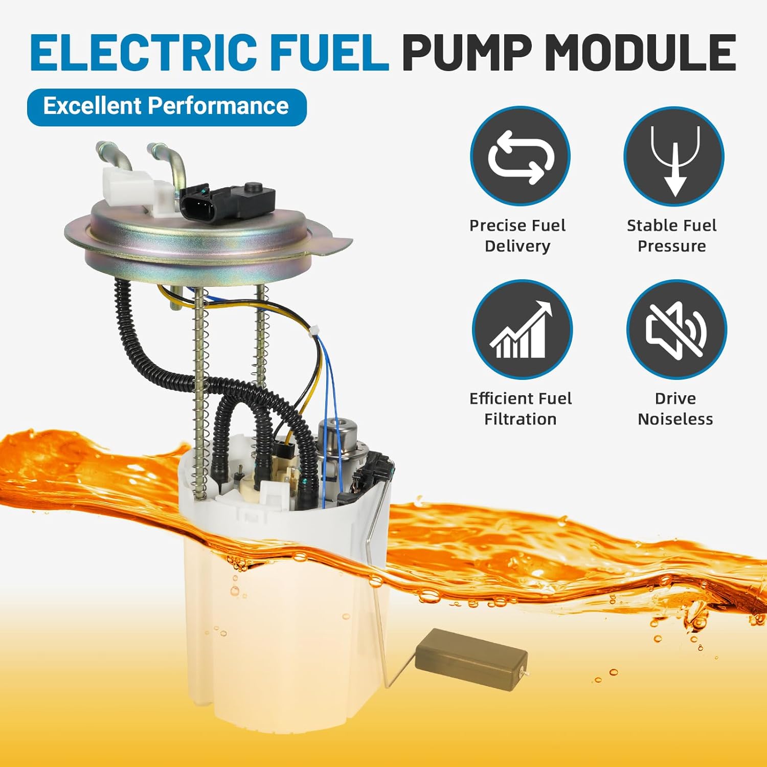 SP6750M Electric Fuel Pump Module,Compatible with 2015-2019 Chevrolet Tahoe GMC Yukon Cadillac Escalade 5.3L 6.2L,Replacement FG2105 w/Pressure Sensor & Sending Unit