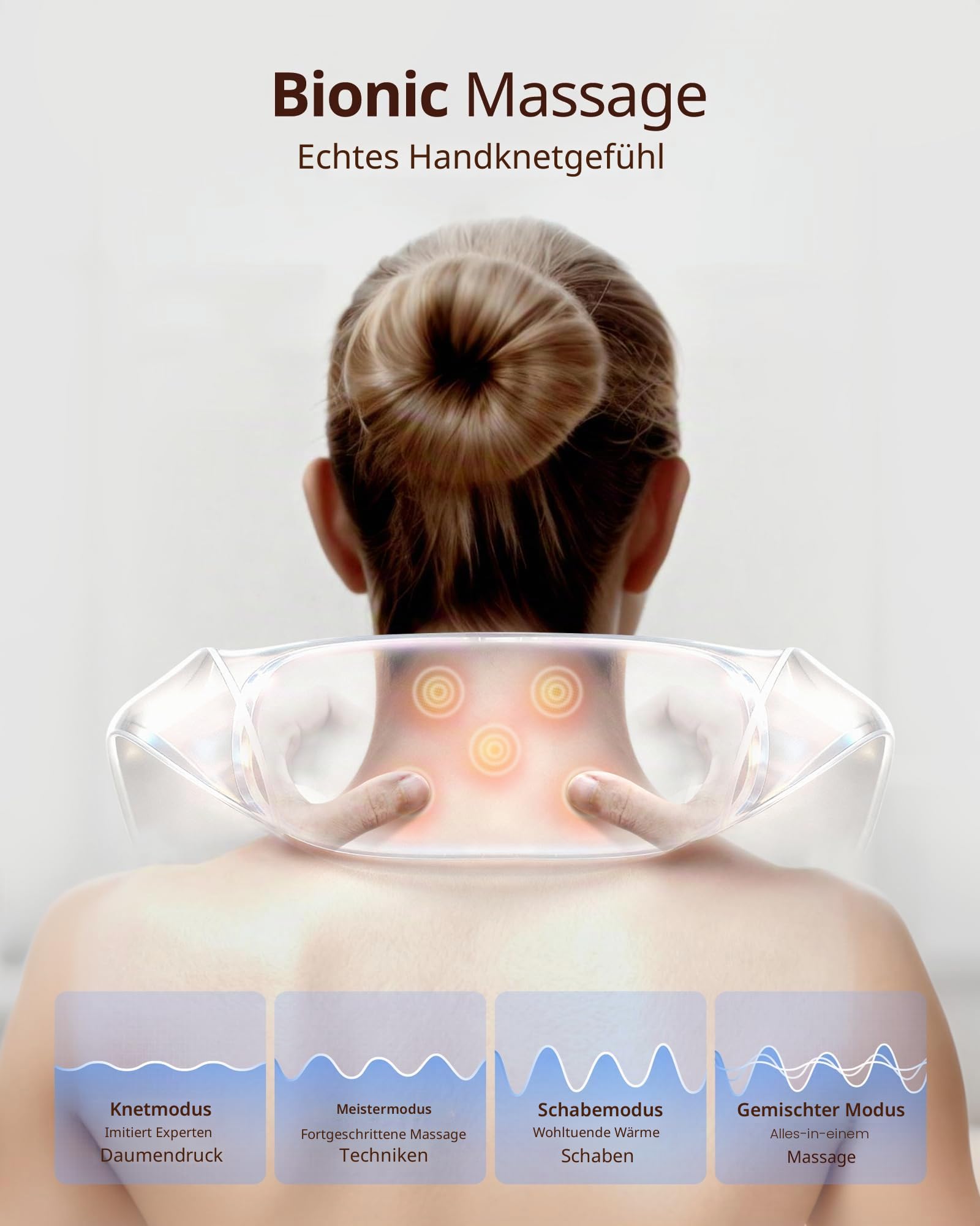 Schnurloses elektrisches Nackenmassagegerät mit Wärme,einstellbarer Distanz | Shiatsu-Massage, 3D-Tiefengewebekneten, wiederaufladbar &mehrere Modelle zur Schmerzlinderung