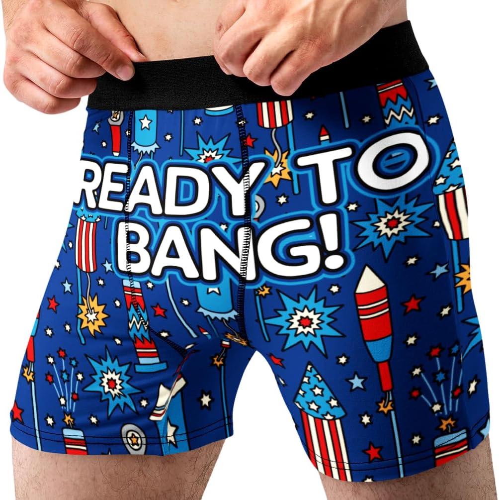 Random Stock Apparel Funny Men’s Boxers – Stretchy, Tag-Free, Breathable Underwear, Gag Gifts for Men