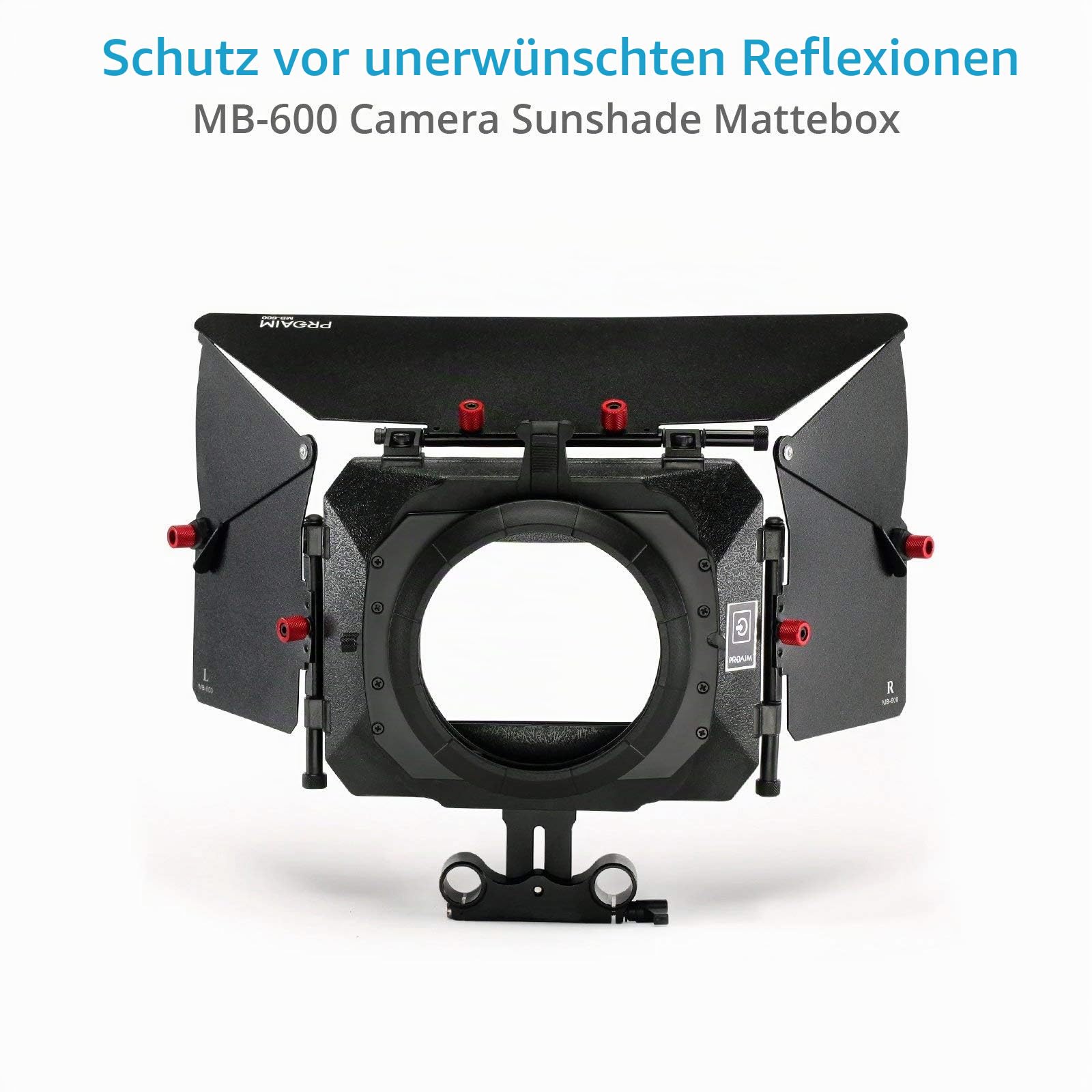 FC-02 Schulter-Rig-Kit mit Matte Box & Cage für DSLR-Kameras | 9–6" verstellbare Cage-Halter mit Gummigriffen; 2× 4×4" drehbare Filterhalter & 95mm Objektivkompatibilität