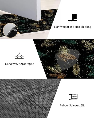 Miniatura 3 de Tapete de baño con cono de pino dorado para bañera, antideslizante, de secado rápido y absorbente, tierra de diatomeas, fregadero de ducha para