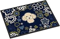 Vista 51 de Caroline's Treasures BB1449JMAT - Tapete de bienvenida de carlino negro, 24 x 36 pulgadas, tapete azul para puerta delantera, para interiores