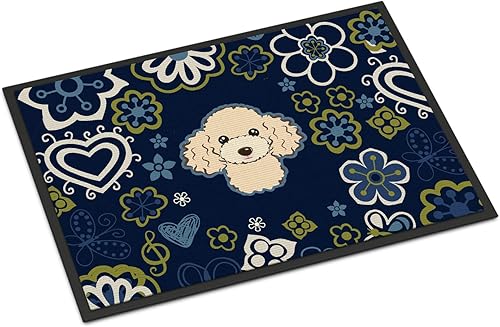 Miniatura 51 de Caroline's Treasures BB1449JMAT - Tapete de bienvenida de carlino negro, 24 x 36 pulgadas, tapete azul para puerta delantera, para interiores