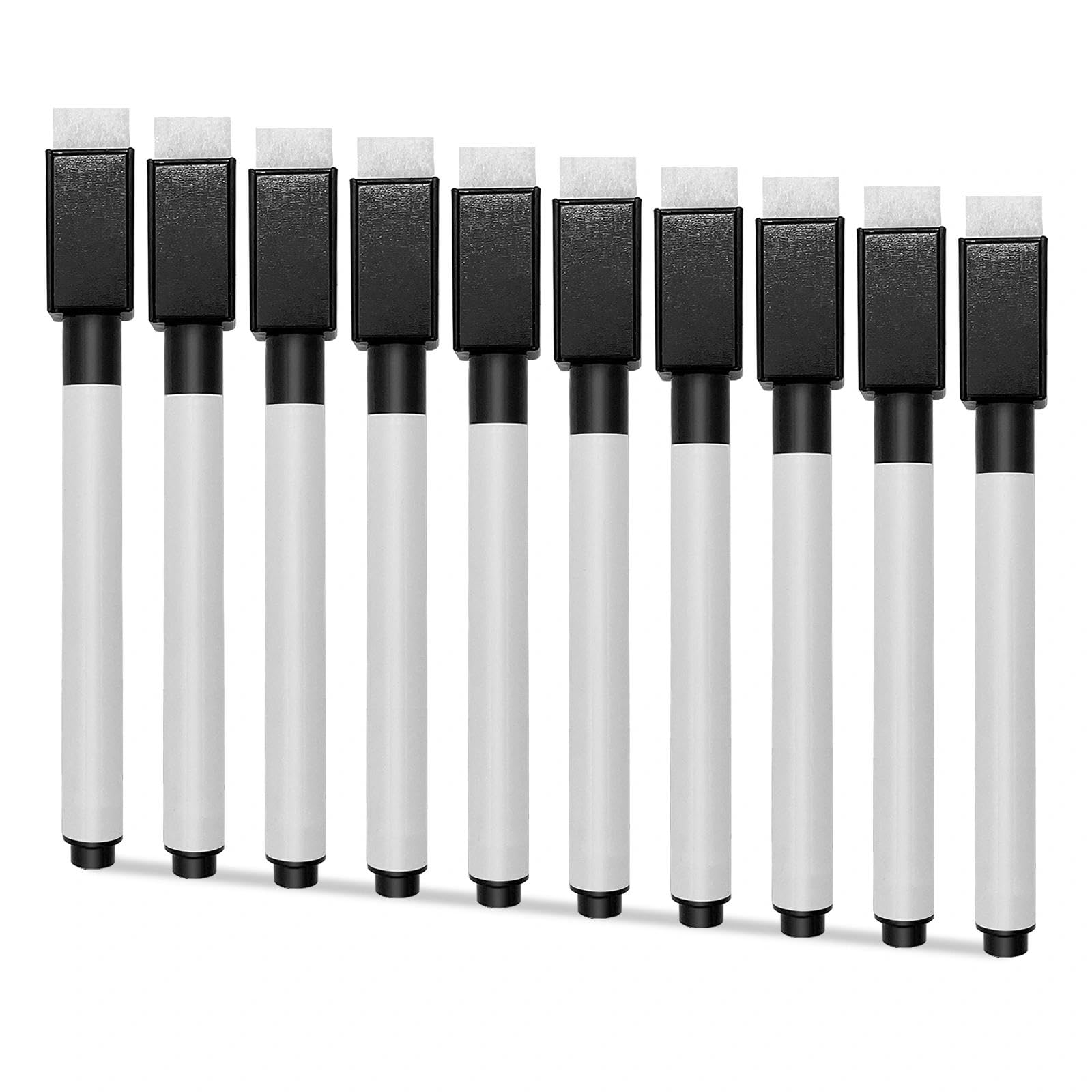 Rotuladores Pizarra Blanca 10 Pcs, Marcadores Mágicos con Borrador, Bolígrafo Negro Magnético para Hogar, Escuela y Oficina (11.5 * 1cm)