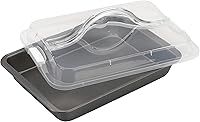 Vista 1 de GoodCook Everyday - Sartén rectangular antiadherente de acero Bake-N-Take, 9 x 13 pulgadas con tapa, color gris