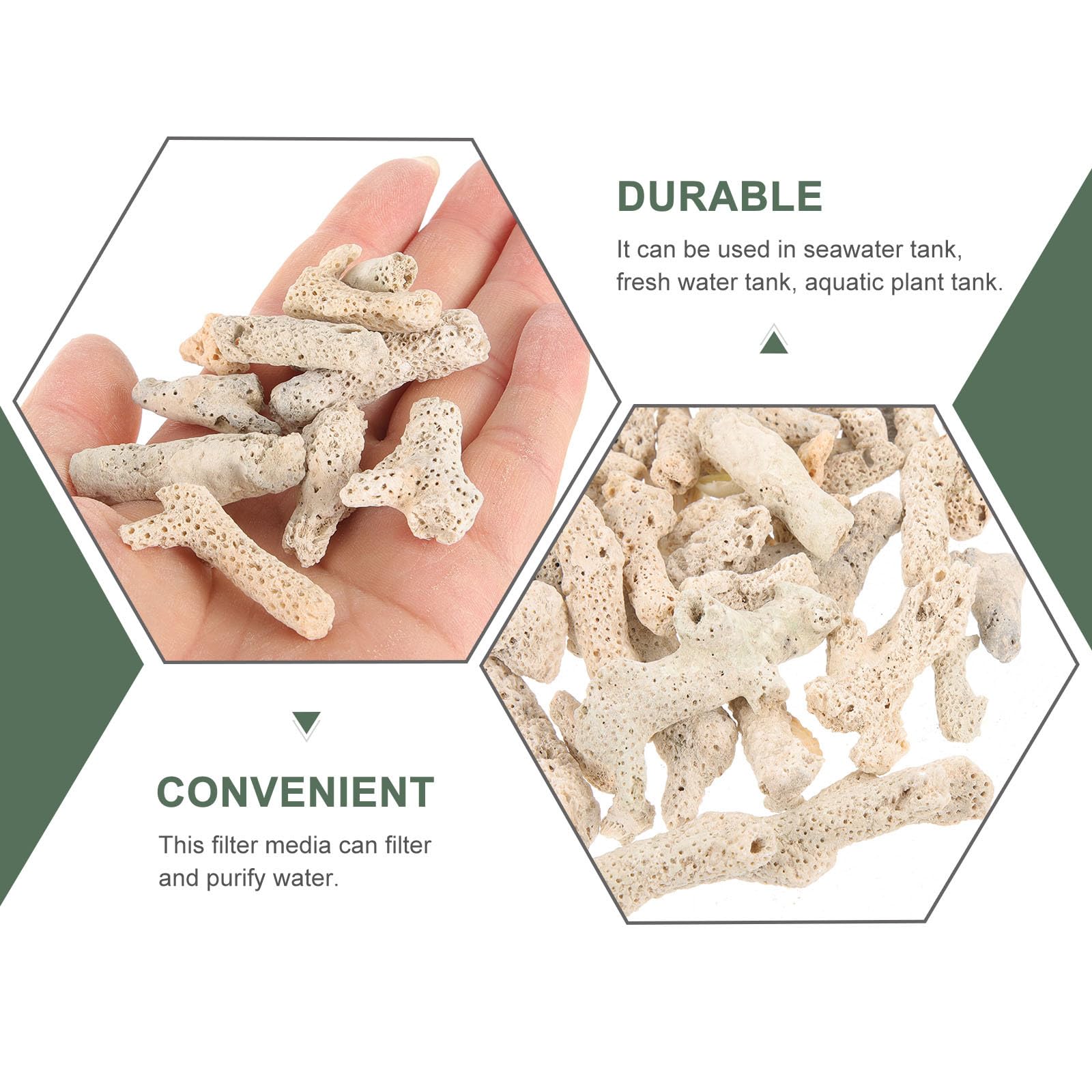 Alipis Medio Filtrante de Coral Triturado: Biomedio Reutilizable para Acuarios con Bolsa de Malla - Estabilizador de Ph para Acuarios de Agua Dulce, Filtración de Estanques Y Decoración
