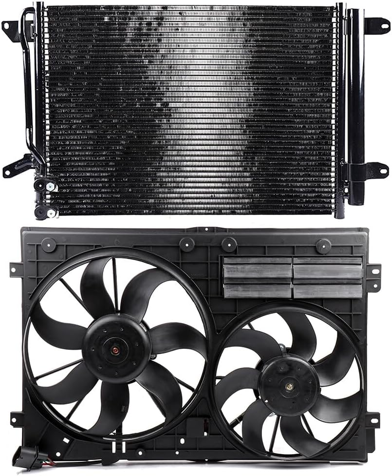 SCITOO Engine Coolant Compatible with 2013-2014 for VW for Beetle 2.0L 2011-2013 for VW for Jetta 2.0L Replace#VW3115113 Cooling Fan 3889 Condenser
