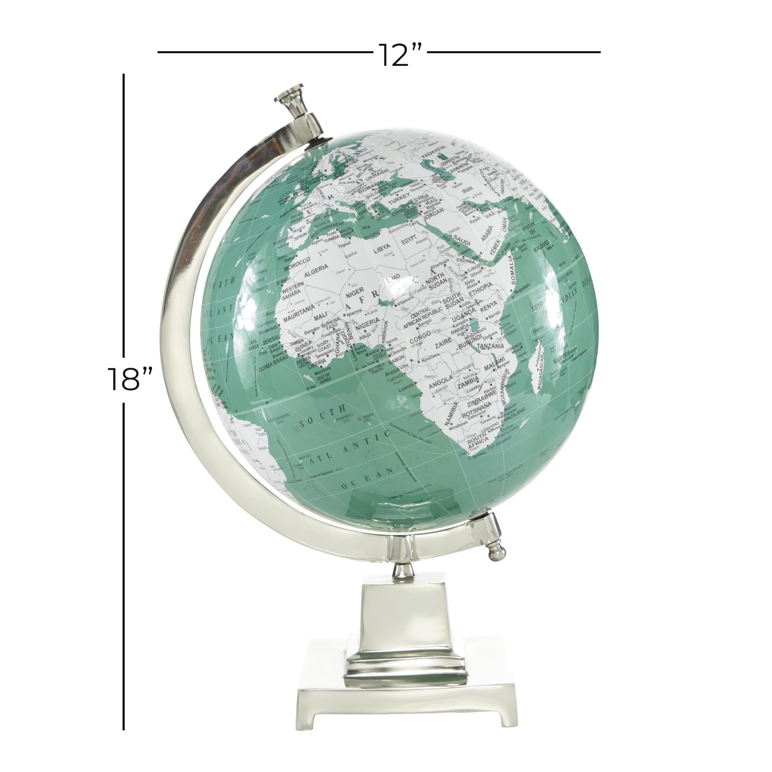 5.5inch World Globe - Black- Mini Globe Educational/Geographic/Modern Desktop Decoration Stainless Steel Arc And Base