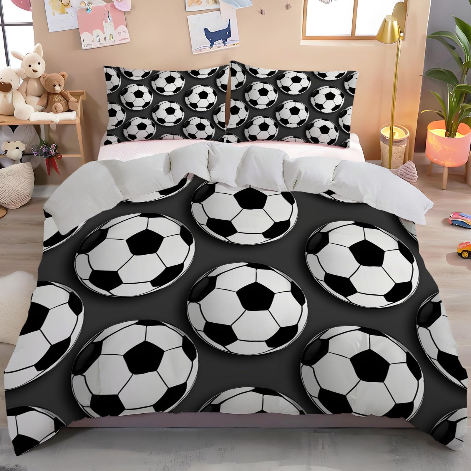 Ensemble de literie football minimaliste pour chambre d'ado