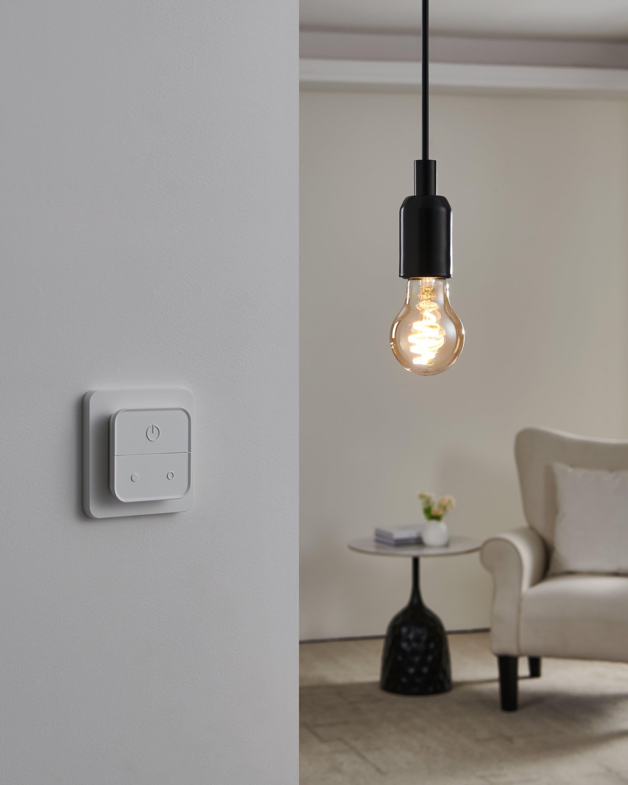 EGLO connect.z Smart-Home LED Vintage Leuchtmittel, 2er Set ink. Schalter | 2 E27 Glühbirnen + Lichtschalter, Matter, ZigBee, App und Sprachsteuerung Alexa, dimmbar, warmweiß-kaltweiß, 806 Lumen, amber