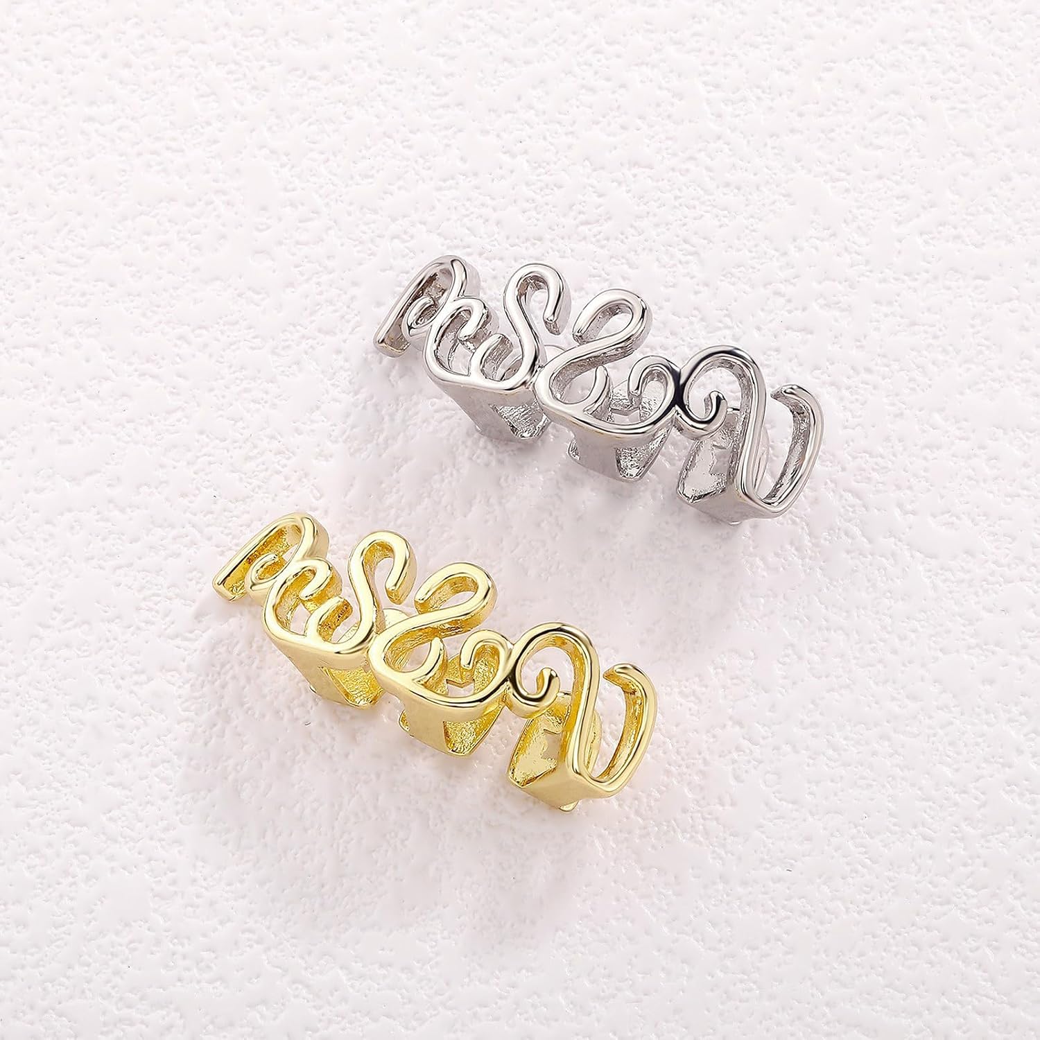 Star Shaped Copper Teeth Grills With Curved Hollow Designs Lightweight 10g For Daily Wear And Social Event