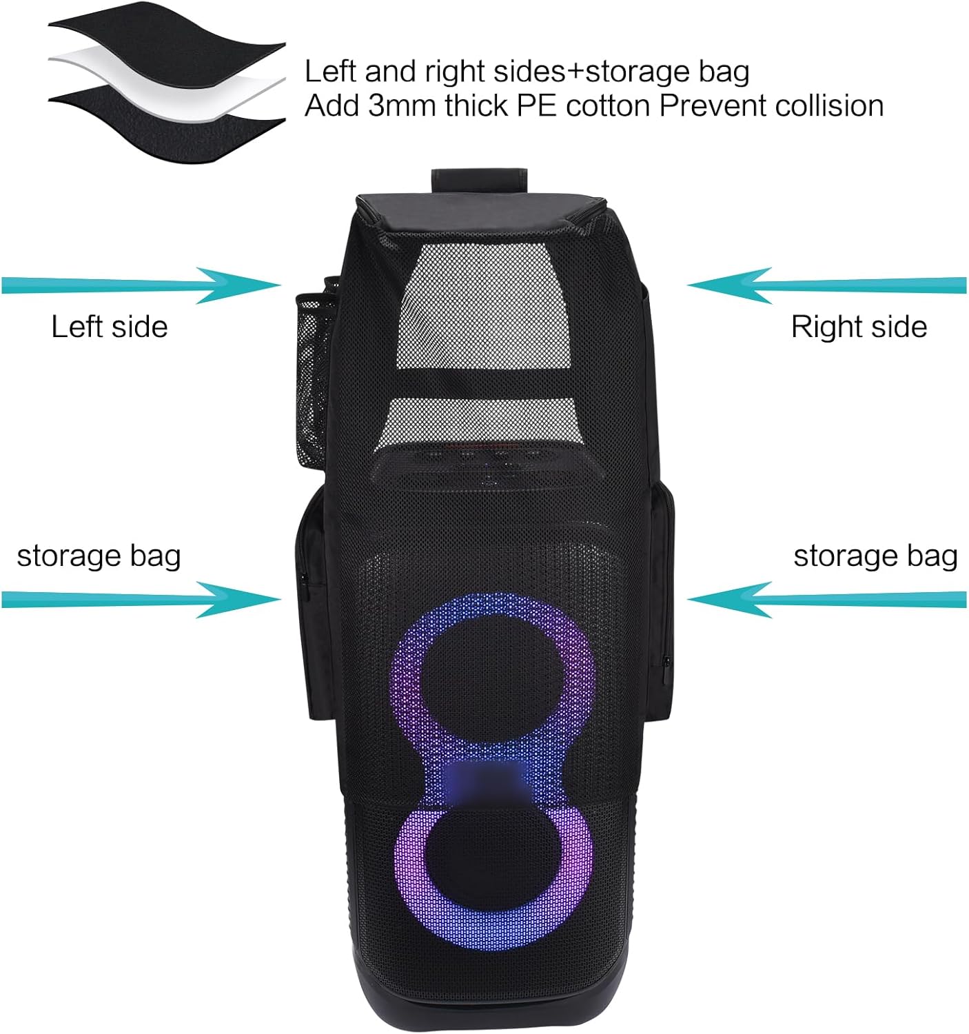 Case Compatible with JBL PartyBox Stage 320 Speaker,Portable Speaker Dust Cover Storage Bag Fits for JBL PartyBox 310 for Outdoor Travel,Cover Only - Image 6