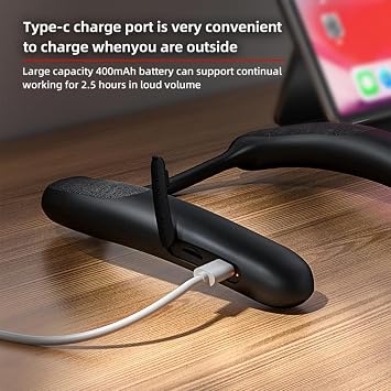 Neckband Bluetooth Speaker, Portable Wireless Neck Speaker V-910(Black)