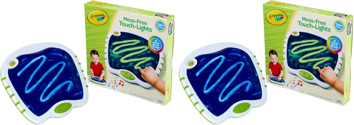 Crayola Toddler Touch Lights, Musical Sensory Toys for Toddlers, Holiday, Light Up Drawing Pad, Mess Free Painting, Travel Activity, 2+ (Pack of 2)