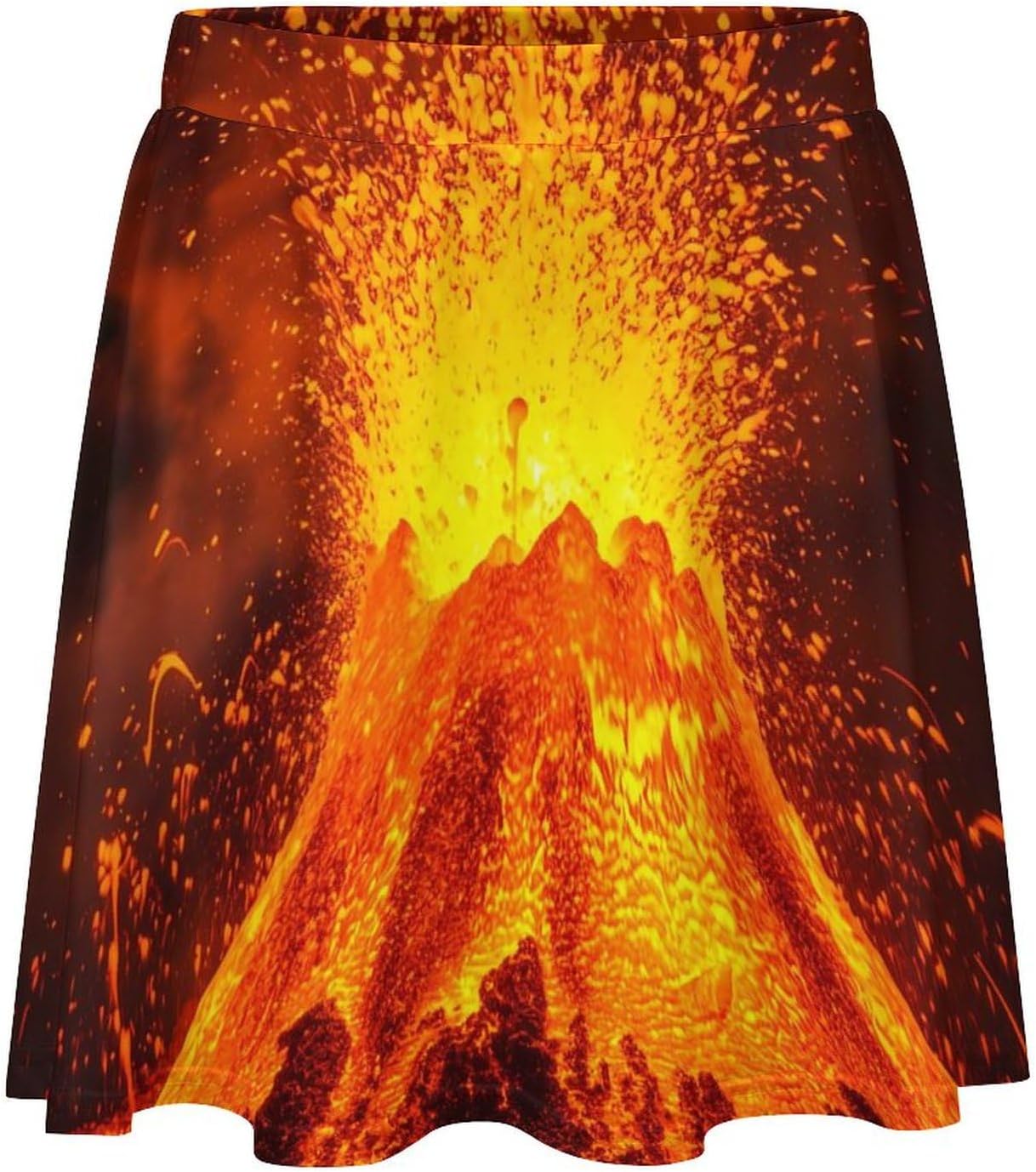 Super Volcano Women Tennis Skirt Print Golf Skirts Mini Casual Workout Skorts