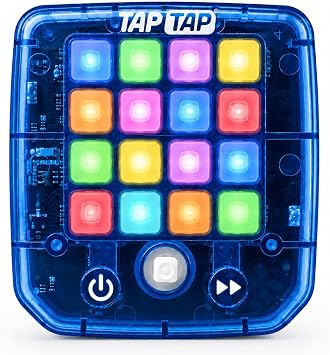 TapTap Handheld Electronic Game for Kids - 5 Mini Games Blue | Light-Up Brain Memory & Reaction Play; Pocket Travel Fidget for Car Rides, Road Trips & Flights; Boys, Girls & Adults