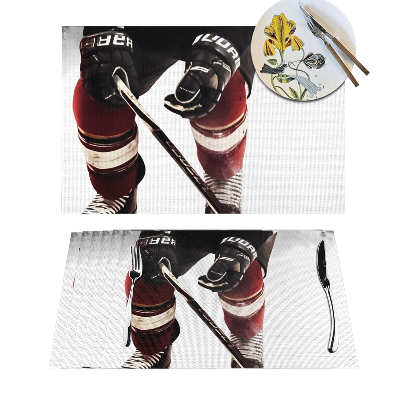 Sets de table thermorésistants et antidérapants motif hockey
