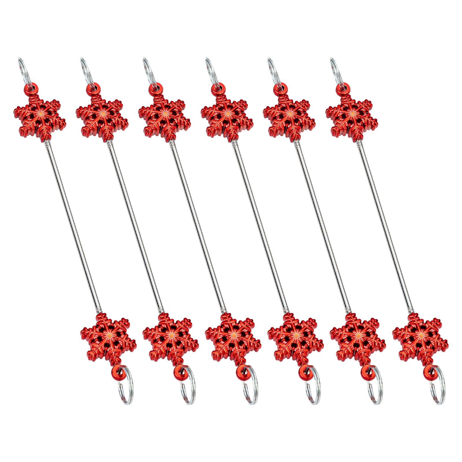 Jazuaiao 6PCS Snowflake Christmas Decorations with Beading Set Sturdy Metal Hanging for Festival Snowflake Party Decors Metal Hangings