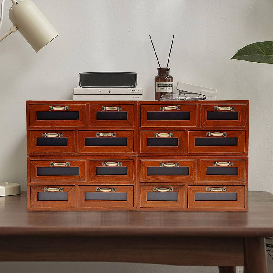 Amazon.com: Yaminie Wooden Desk Storage Cabinet 16 Drawers
