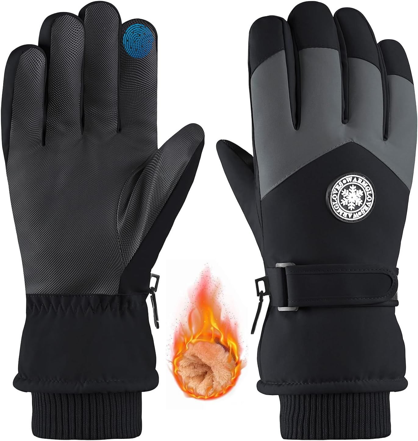 Winter Snow Ski Gloves for Women Men Waterproof for Extreme Cold Weather, Insulated Windproof Gloves for Outdoor Use