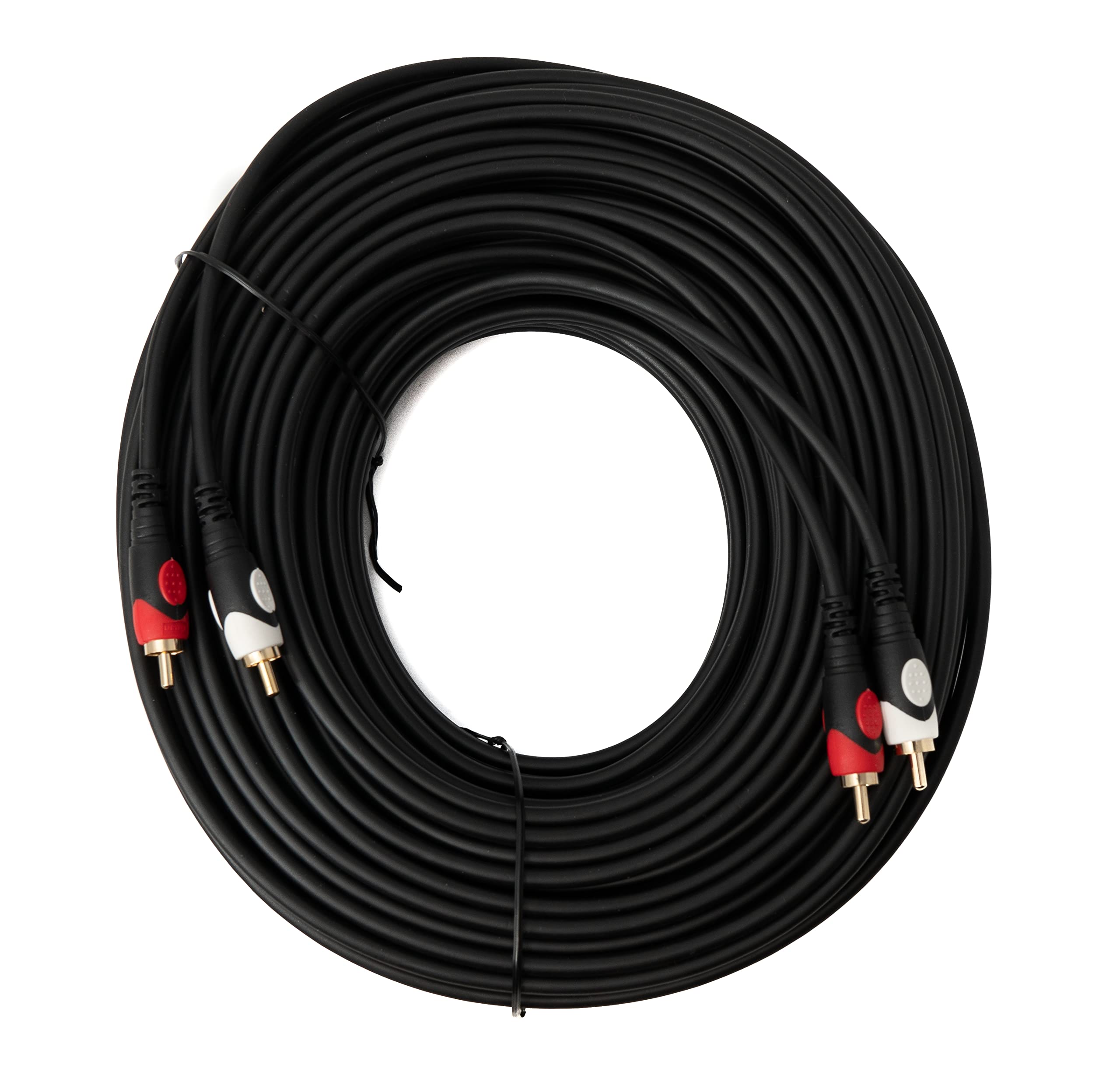System-S Cinch 2 RCA Kabel 30 m Stecker zu Stecker Stereo AV Adapter in Schwarz