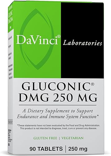 Miniatura 2 de DAVINCI Labs Gluconic DMG 250mg  Ayuda a apoyar el sistema inmunológico, la función muscular, la salud del corazón y la salud cerebral  90 tabletas