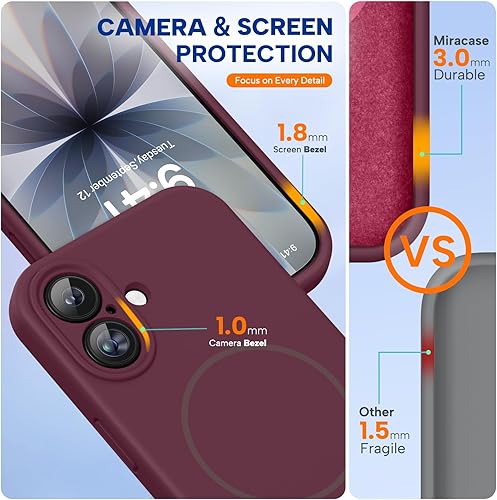 Miniatura 1574 de Miracase - Funda diseñada para iPhone 11 con protector de pantalla, funda de goma de silicona líquida, protección total contra caídas y a prueba