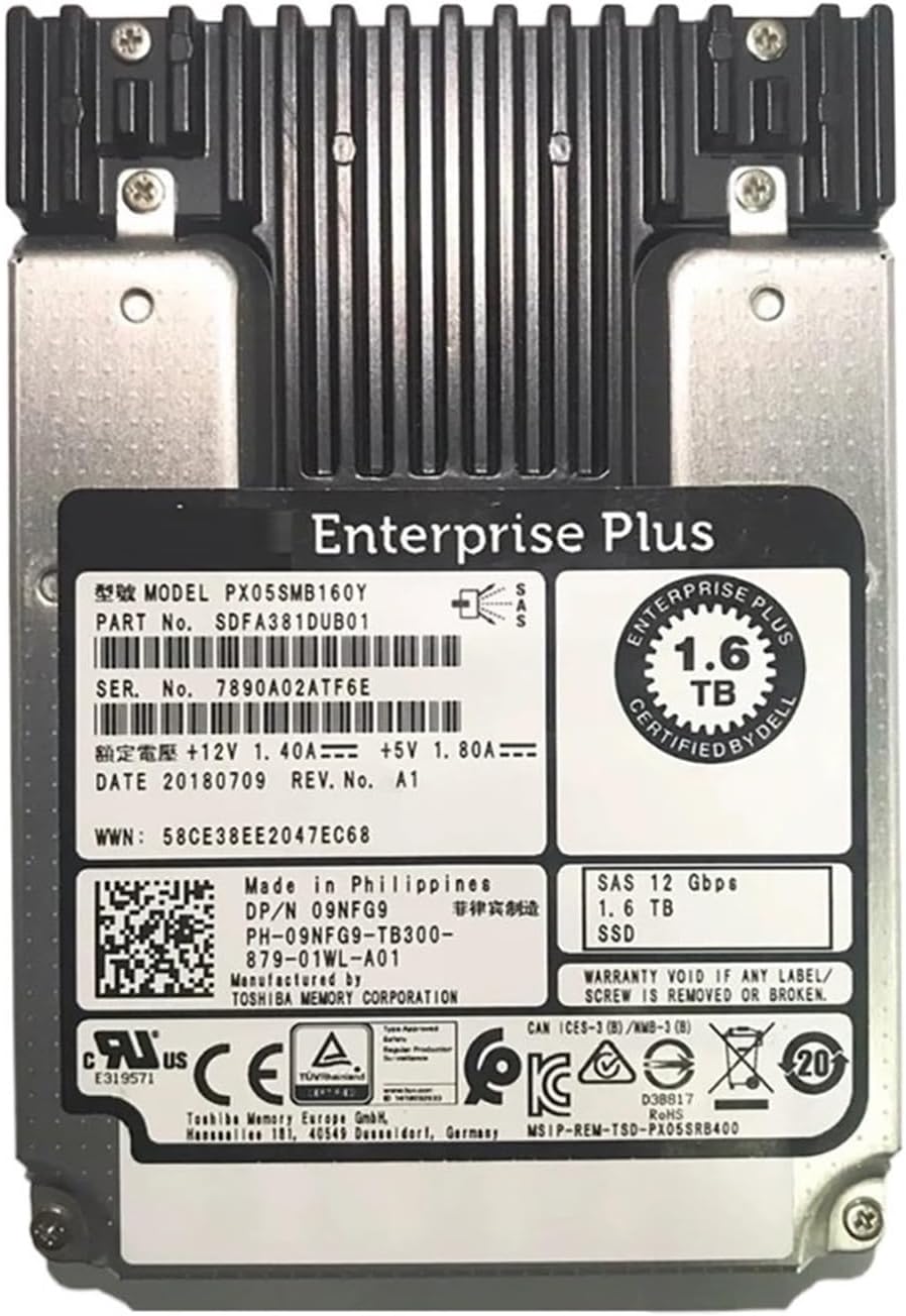 1Pcs for SSD 1.6TB SAS PX05SMB160Y 09NFG9 Solid State Drive