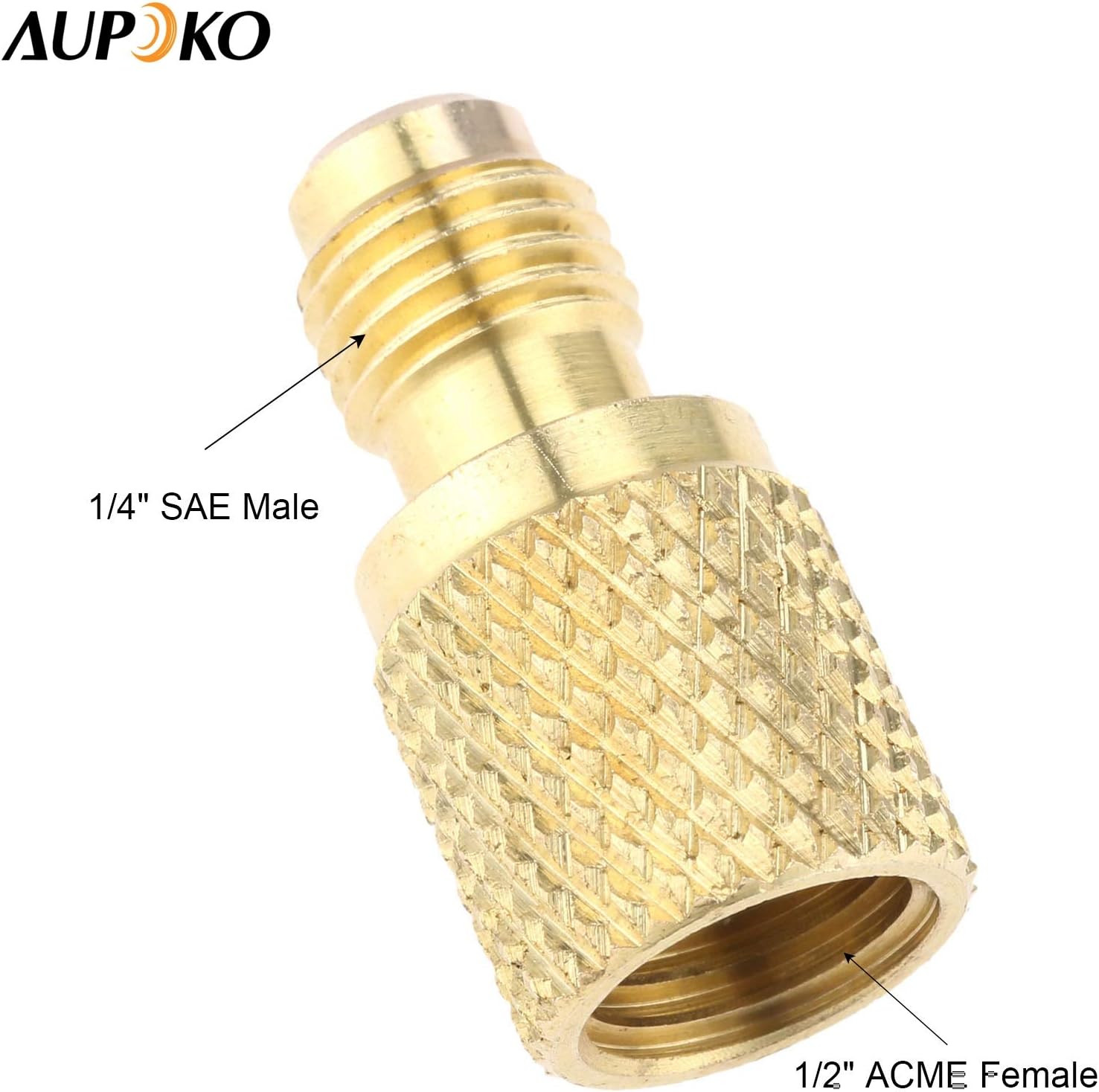R134A Brass Adapter Fitting, 1/4" Male to 1/2" Female Refrigerant Tank Adapterr with Valve Core, Fits for AC Refrigerant System