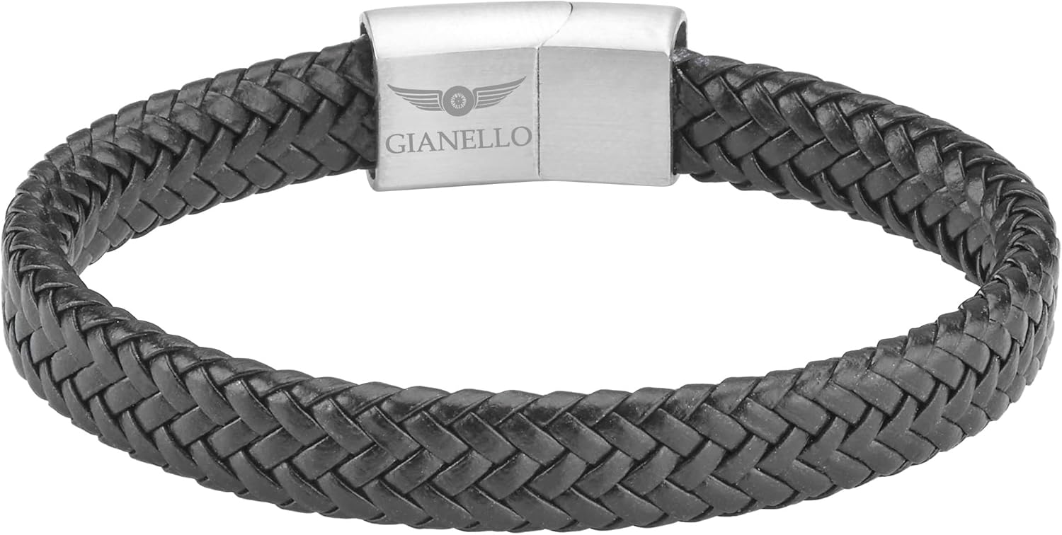 Gianello Handmade Men's Rope Twist Bracelet (Large-8.5 inch)