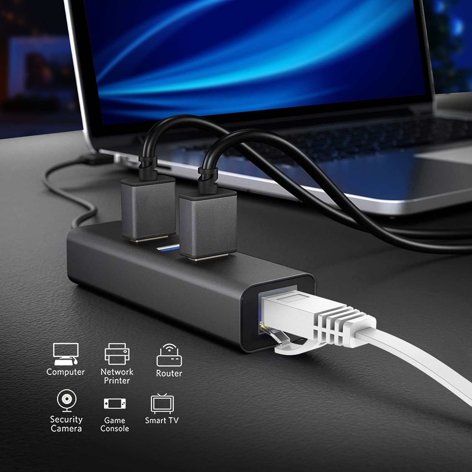 Ercielook Cable Ethernet 10 metros de alta velocidad Cat 6 Cable de red plano con conectores Rj45, Cable LAN largo para router, módem, PS4/5, Xbox