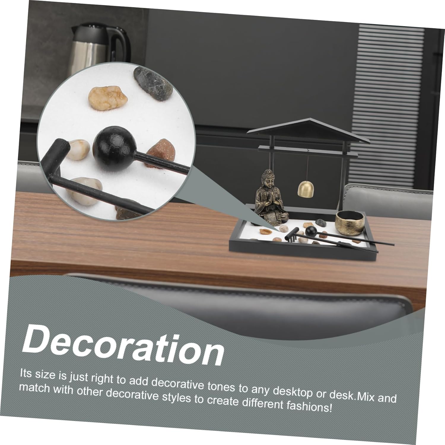 Mobestech 1set Zen Desktop Miniature Sand Garden Lifelike Accessories Decorative Resin Landscape Ornament for Home Office Meditation and Relaxation