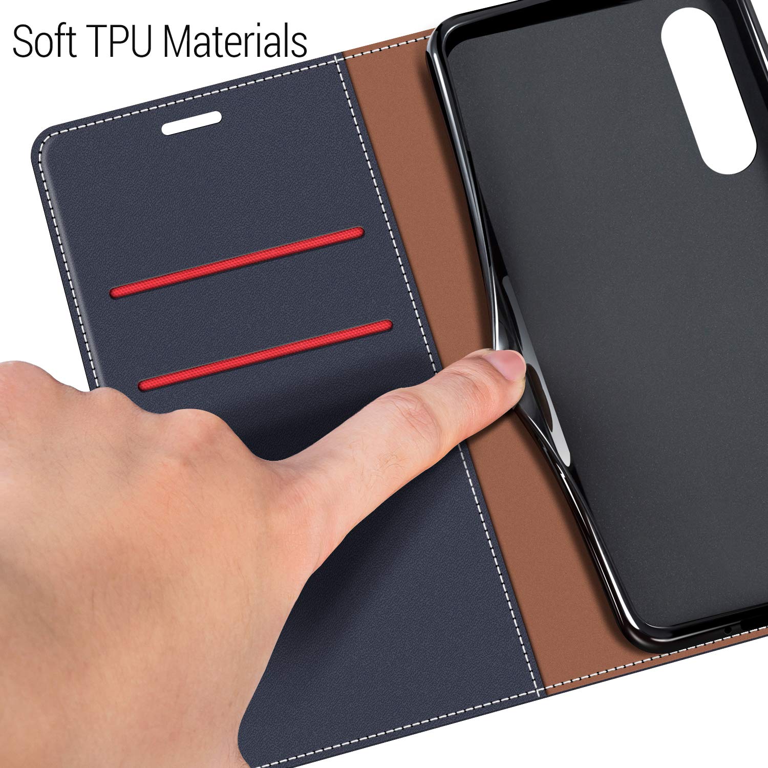 BaiFu RFID Blocco Cover per Sony Xperia 5/Xperia2/XZ5 Case, Stile Aziendale Sony Xperia 5/Xperia2/XZ5 Magnetico Custodie, Funzione Stand Custodia per Sony Xperia 5/Xperia2/XZ5-05