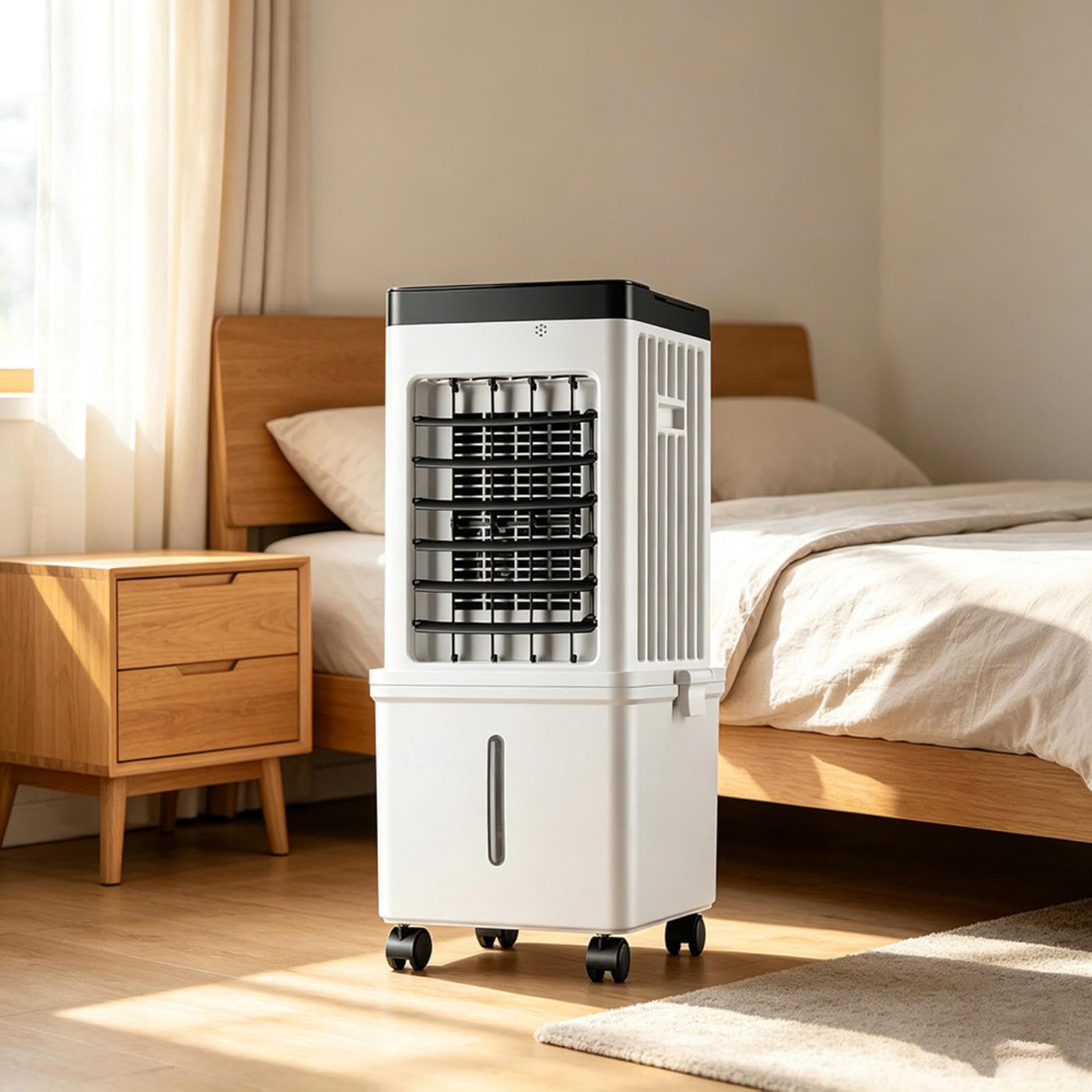 Aire Acondicionado PortáTil Sin Tubo Exterior Con HumidificacióN 36–45 DB DepóSito De Agua ExtraíBle De MáS De 10 L 3 Velocidades Con Temporizador De 2–8 H Para Los DíAs Calurosos