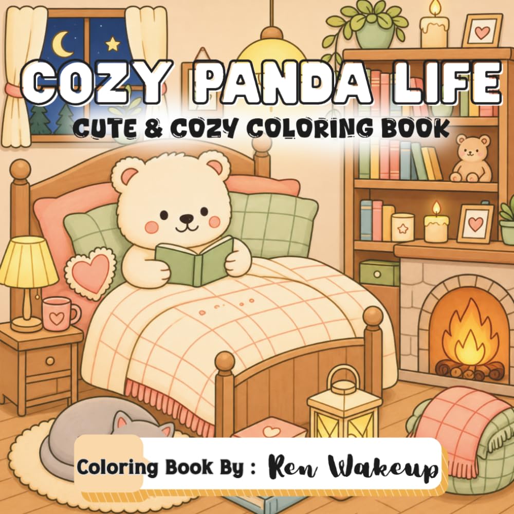 Cozy Panda Life: Cute and Cozy Coloring Book