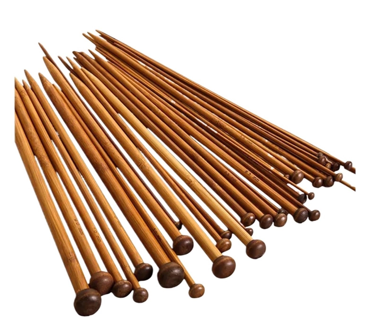 Bamboo Knitting Needles 2set*36pcs 18 Size Knitting Needles Crochet Hook Single Pointed Carbonize Bamboo Needle Weave Sweater Tools