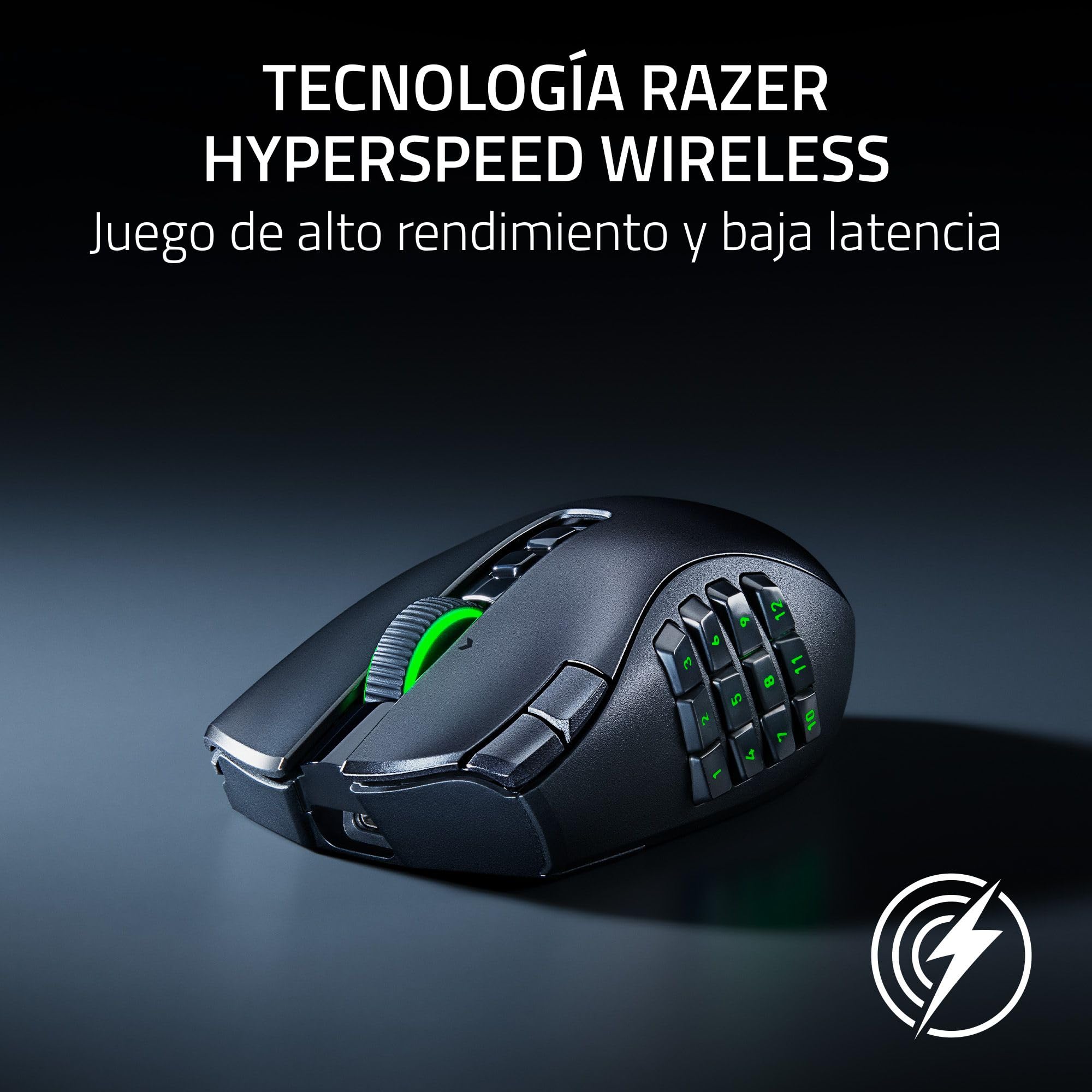 Razer Naga V3 Pro - Ratón Gaming inalámbrico para Juegos MMO con Placas Laterales Intercambiables (HyperScroll de 2.ª generación, Switches ópticos para ratón 4.ª Gen)