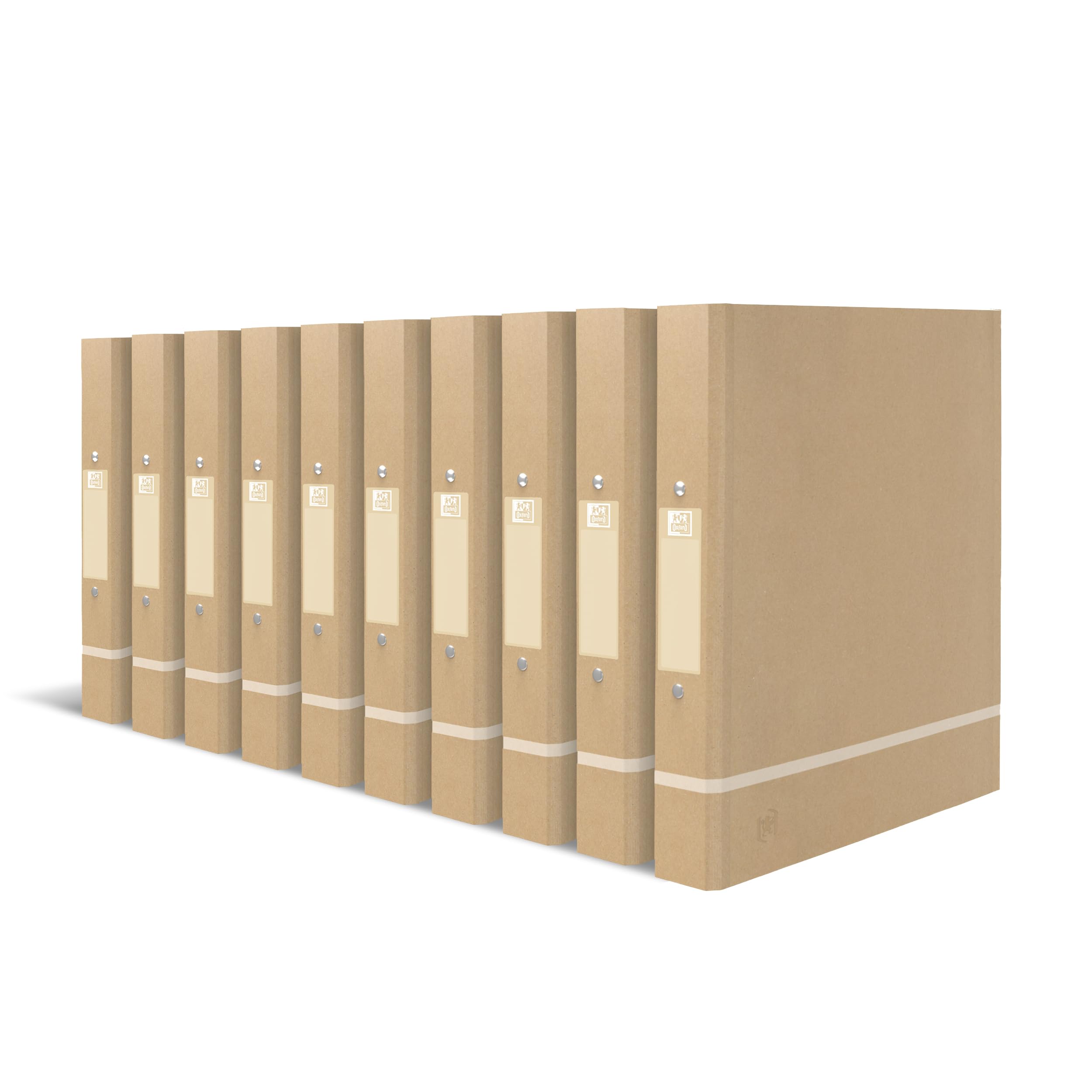 Oxford Ringbuch A4 3,5 cm breit, gut für die Umwelt, in beige, 10 Stück