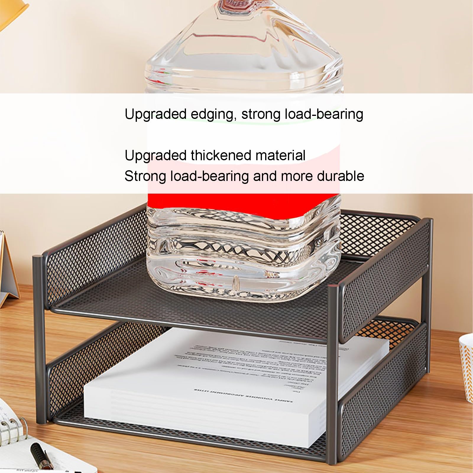 Organizador de Escritorio, Malla Organizador Estacionario, Organizador Versátil, Opciones de Almacenamiento, Almacenamiento de Escritorio Simple(Black,26x46cm/10.2x18.1in)