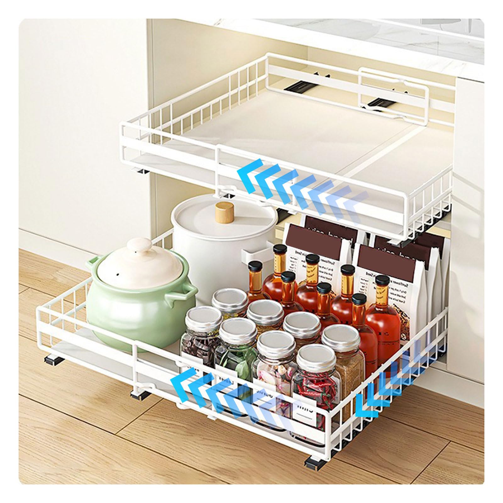 Organisateur extensible cuisine tiroir coulissant placard étagère rangement réglable