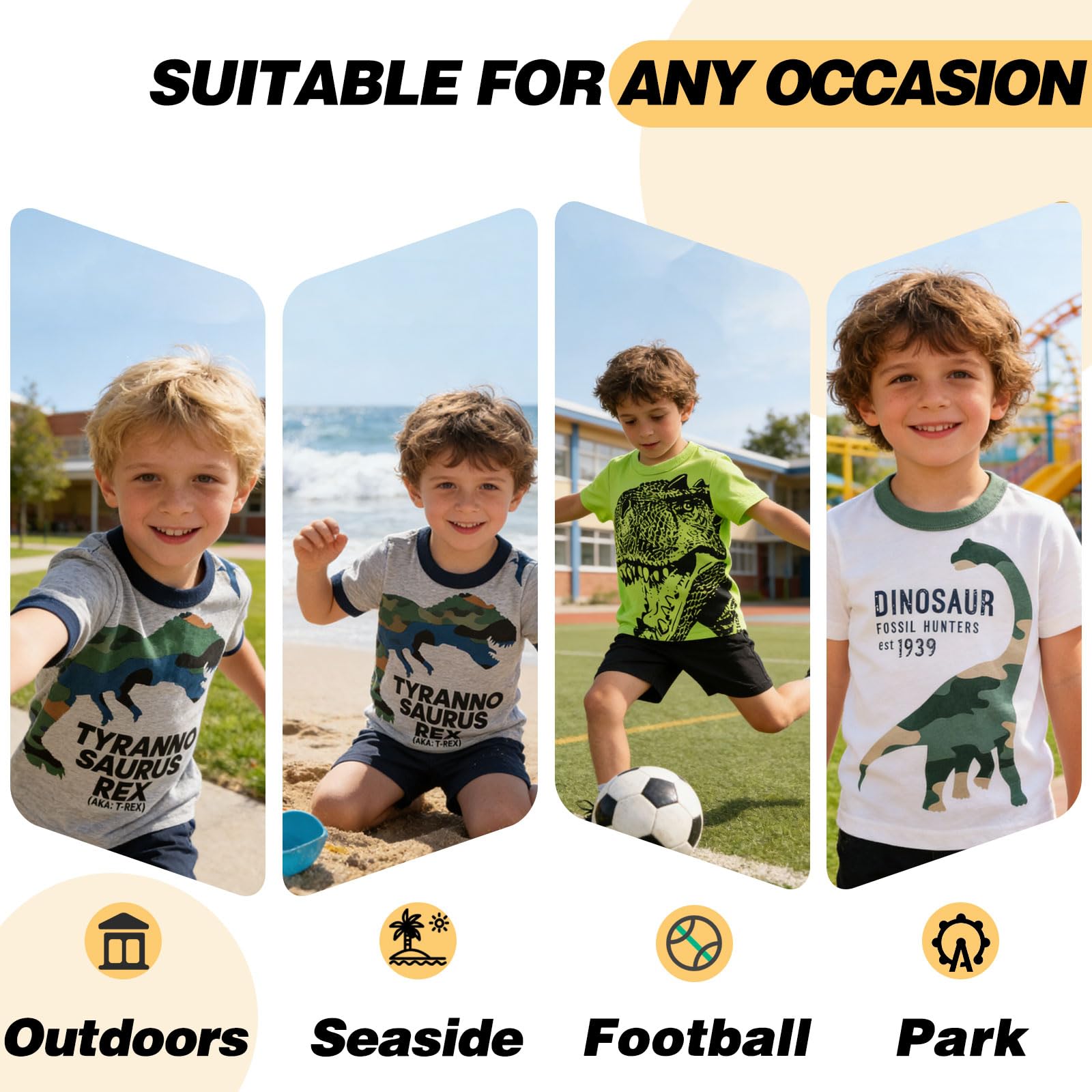 T-Shirt Bambino Maglietta a Maniche Corte Bambini Set di 3 Estate Cotone Escavatori Tshirt Magliette Bambino Ragazzo per 2-7 Anni