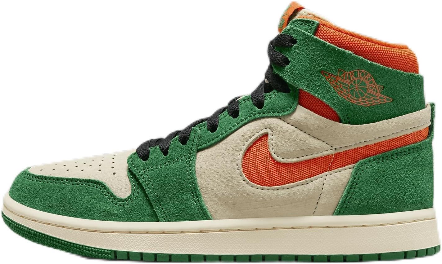NIKE Air Jordan 1 Zoom CMFT 2 Women's Shoes (DV1305-308, Pine Green/Muslin/Black/Orange Blaze) Size 5.5