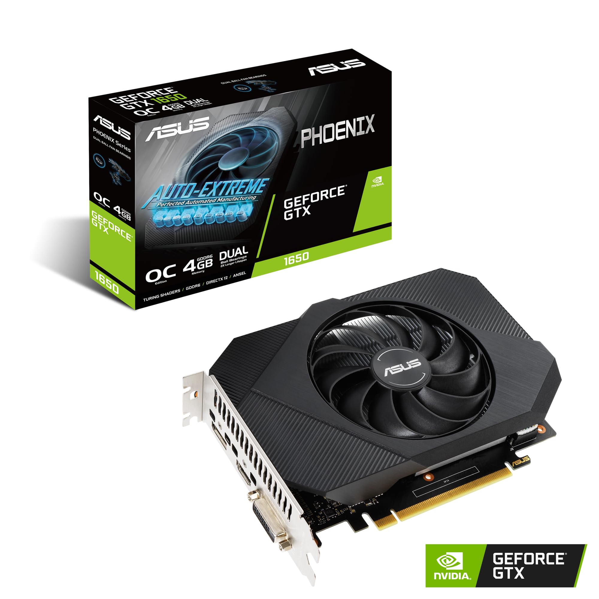 ASUS Phoenix GeForce GTX 1650 4 GB OC Edition GDDR6, Scheda Video con dissipatore monoventola per Gaming HD, Tecnologia AutoExtreme