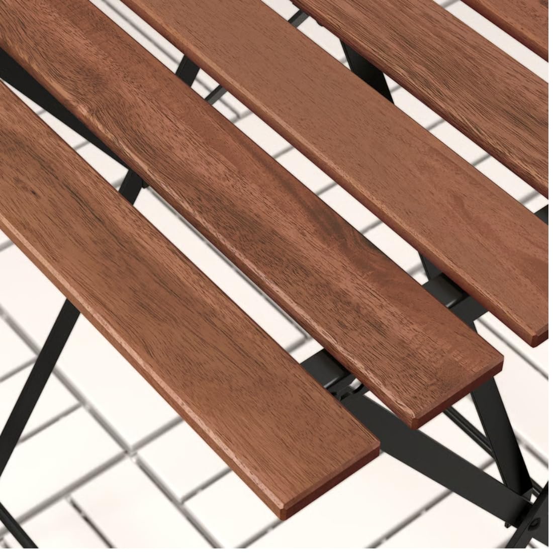 Ikea TÄRNÖ Table+2 Chairs, Outdoor, Black/Light Brown Stained 2