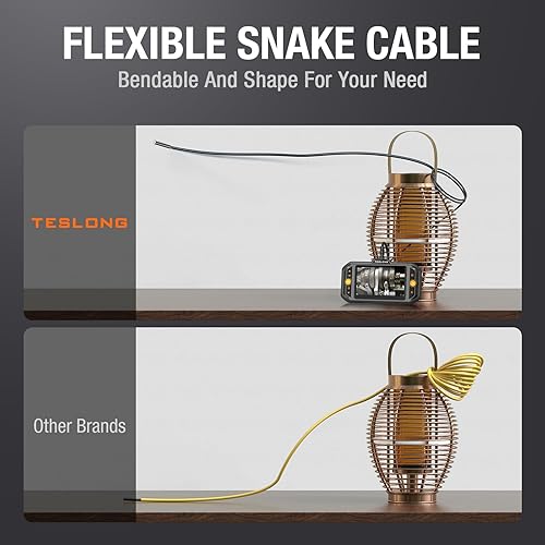 Miniatura 5 de Teslong Mechanic - Cámara de inspección de boroscopio de 0.217 in con luz, cámara de inspección de boroscopio mecánico con monitor, cámara flexible