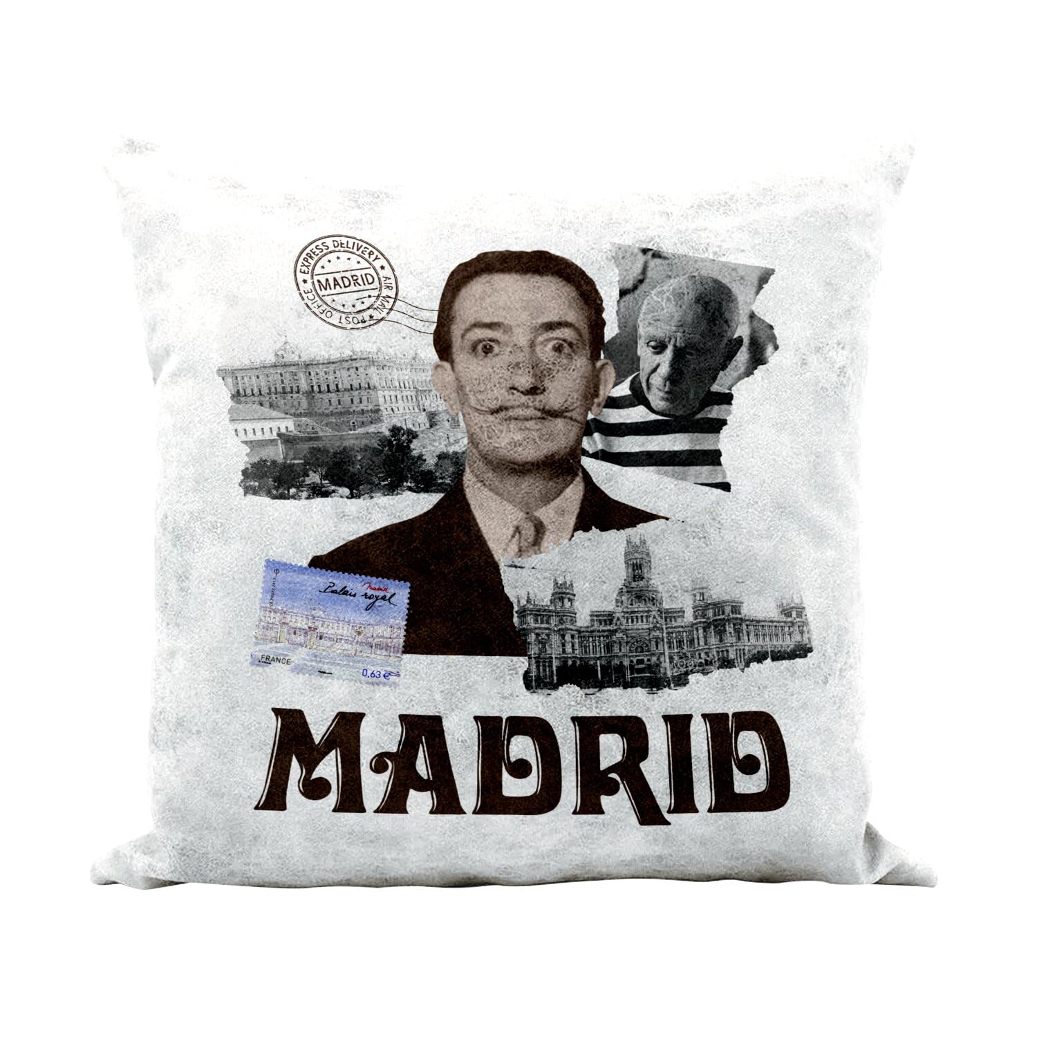 Coussin similicuir blanc Madrid pour sublimer un canapé vintage de salon