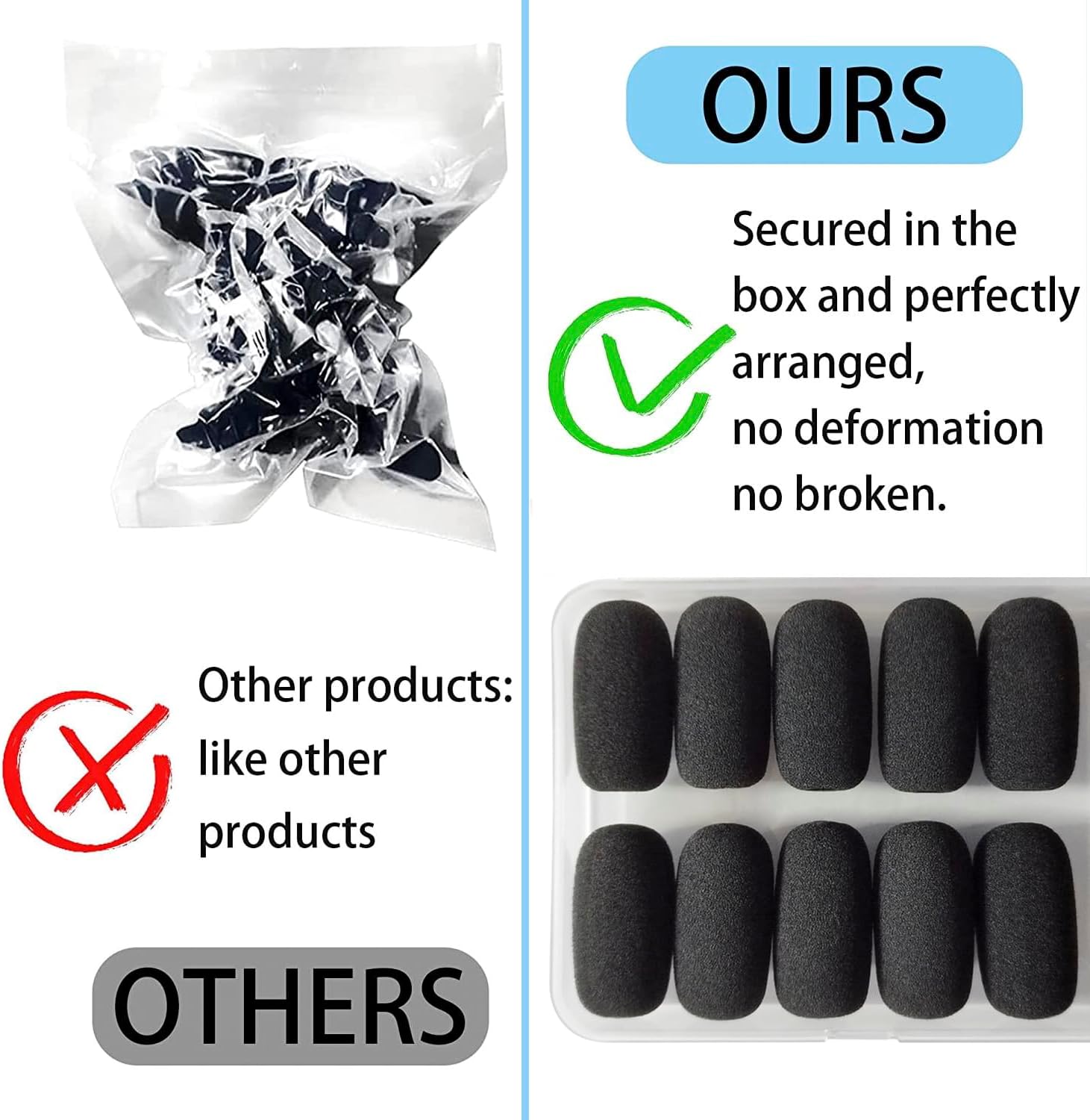 10-Pack Foam Mic Covers for Wireless Laval.Operations Microphones - 1.4" Ball-Type Windscreen for Clear Audio, Fits Podcasting, Vlogging, Interviews - Image 7