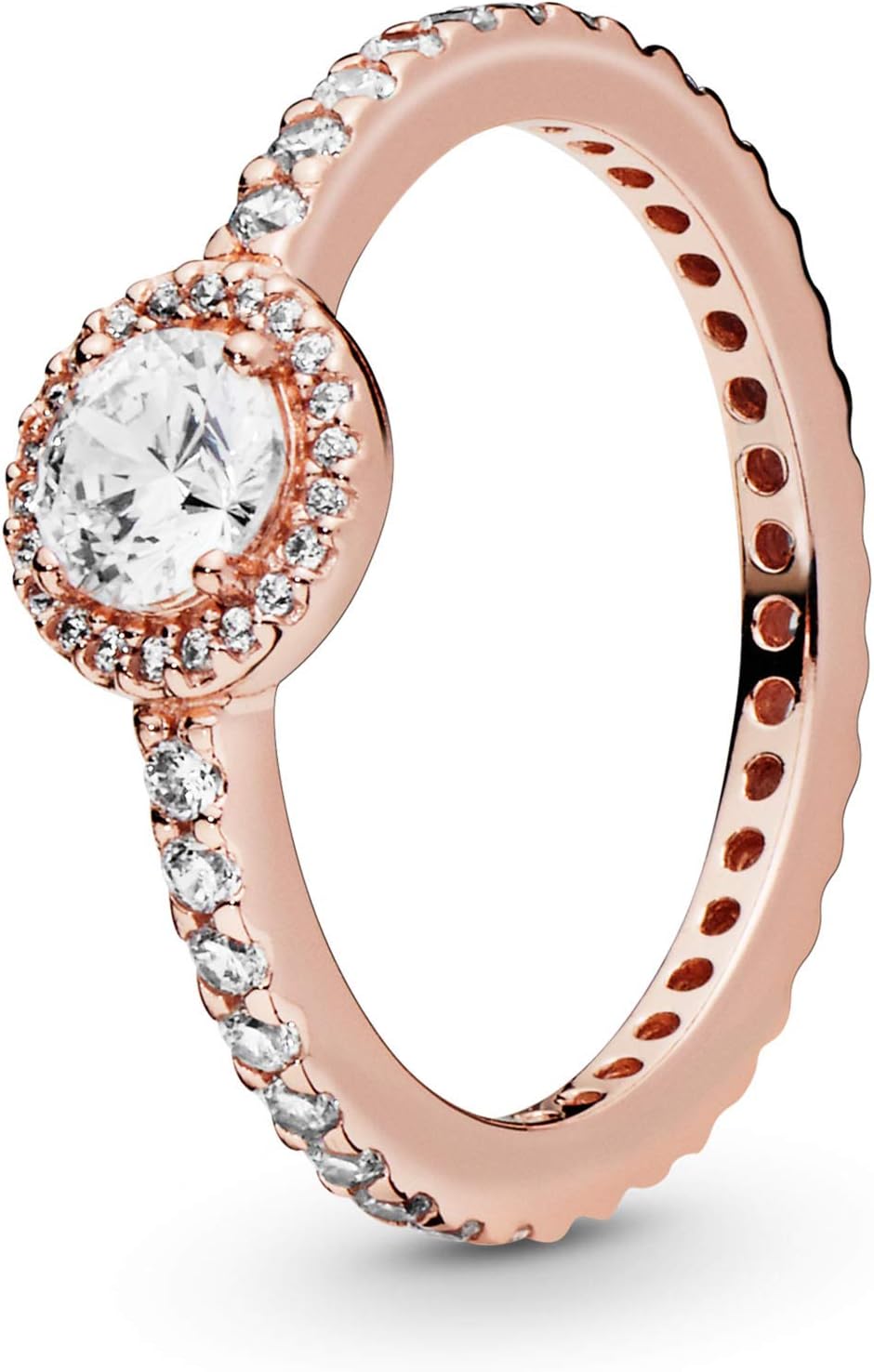 PANDORA Jewelry Classic Sparkle Halo Cubic Zirconia Ring in Rose, With Gift Box