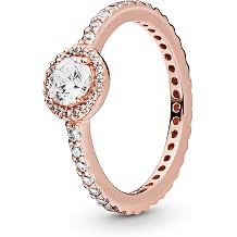 PANDORA Jewelry Classic Sparkle Halo Cubic Zirconia Ring in Rose, With Gift Box