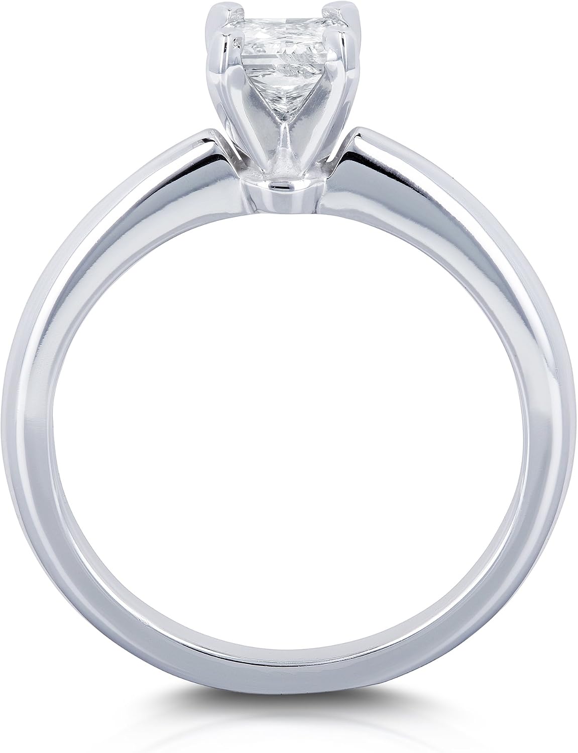 Kobelli Solitaire Princess Cut 1/2 Carat Diamond Engagement Ring in 14k White Gold